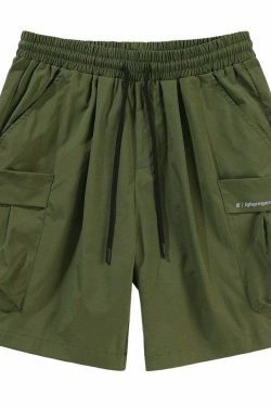 BJHG Y2K Grunge 5-Pocket Varsity Shorts - Retro 90s Summer Outfit, Y2K Fashion Essentials