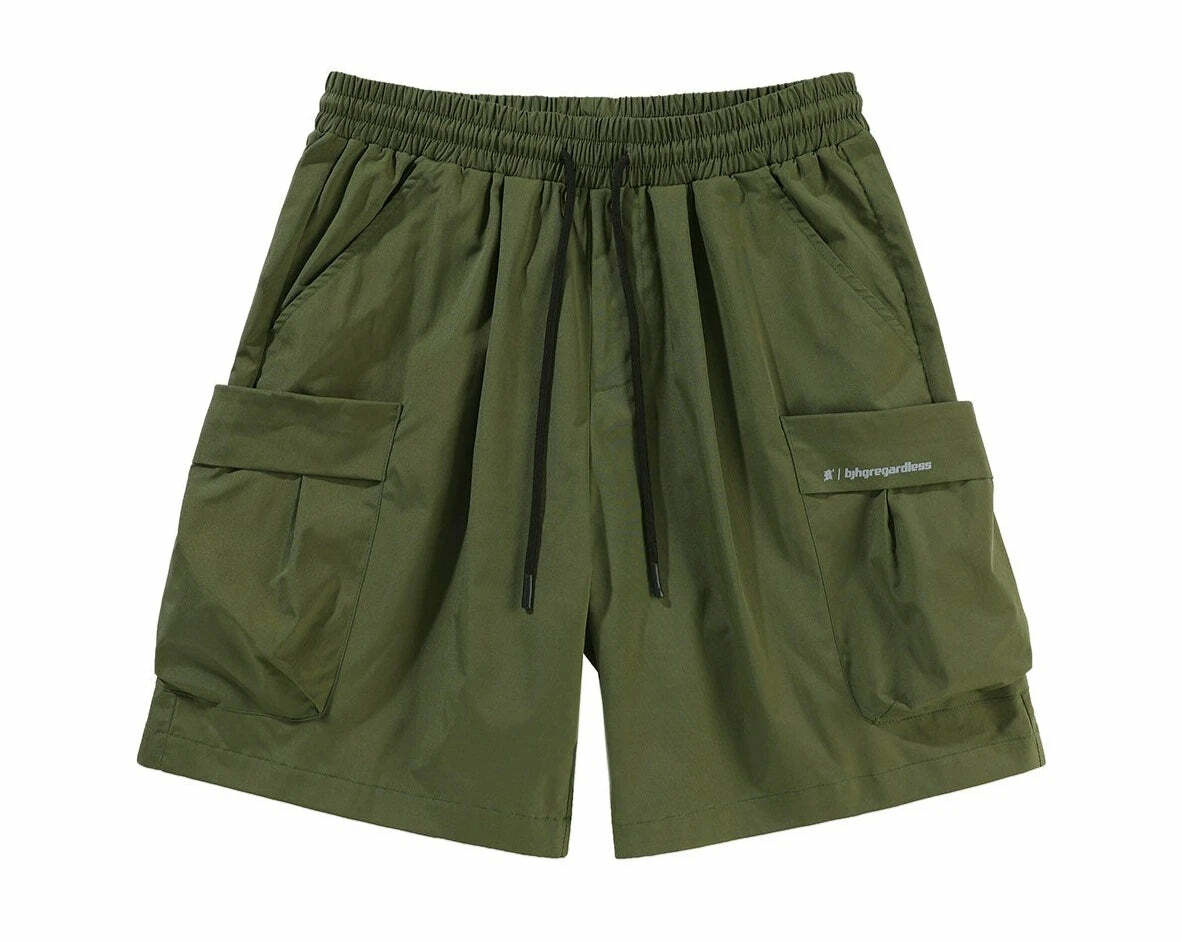 BJHG Y2K Grunge 5-Pocket Varsity Shorts - Retro 90s Summer Outfit, Y2K Fashion Essentials