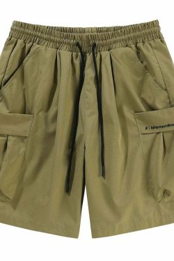 BJHG Y2K Grunge 5-Pocket Varsity Shorts - Retro 90s Summer Outfit, Y2K Fashion Essentials