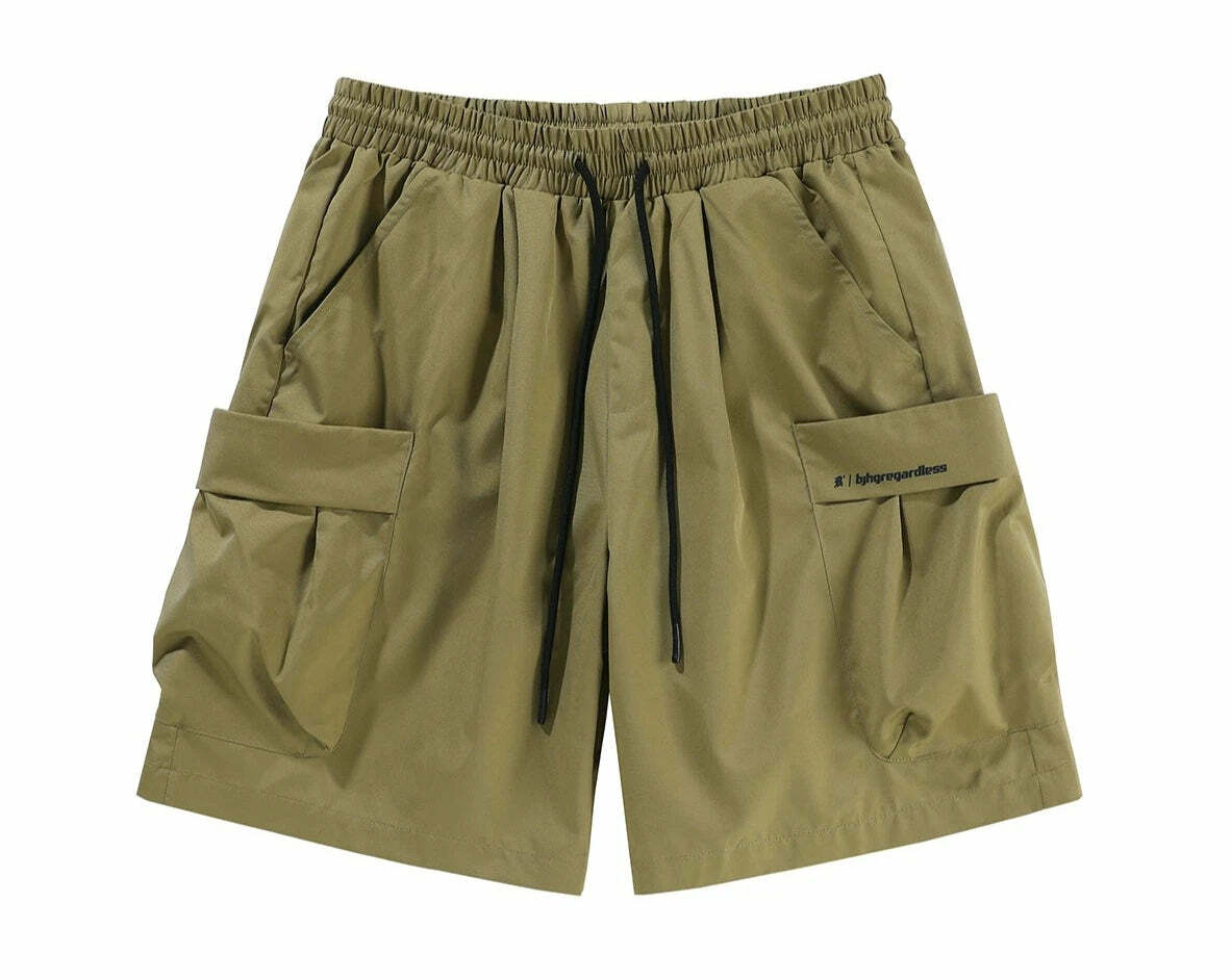 BJHG Y2K Grunge 5-Pocket Varsity Shorts - Retro 90s Summer Outfit, Y2K Fashion Essentials