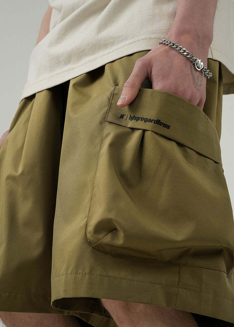 BJHG Y2K Grunge 5-Pocket Varsity Shorts - Retro 90s Summer Outfit, Y2K Fashion Essentials