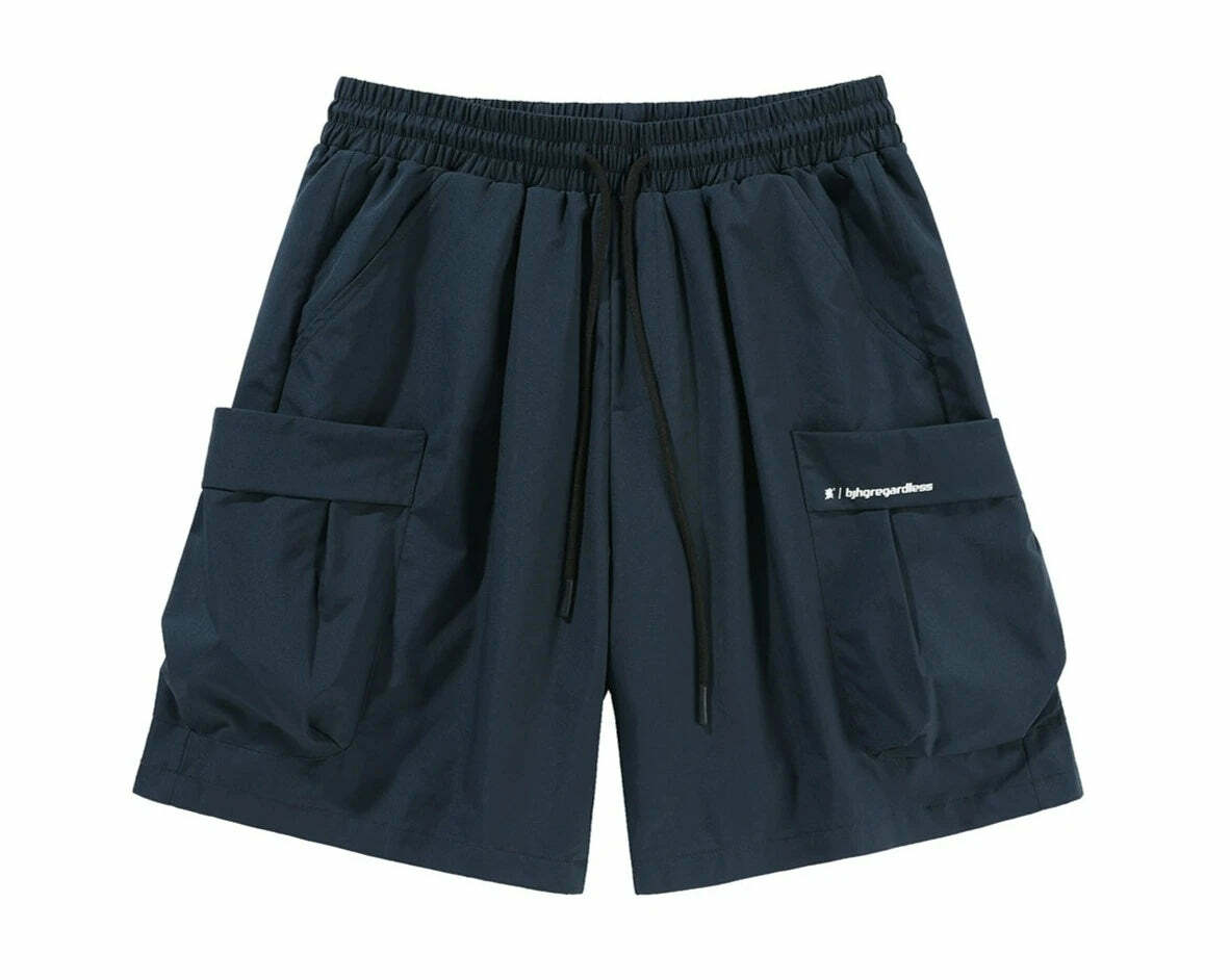BJHG Y2K Grunge 5-Pocket Varsity Shorts - Retro 90s Summer Outfit, Y2K Fashion Essentials