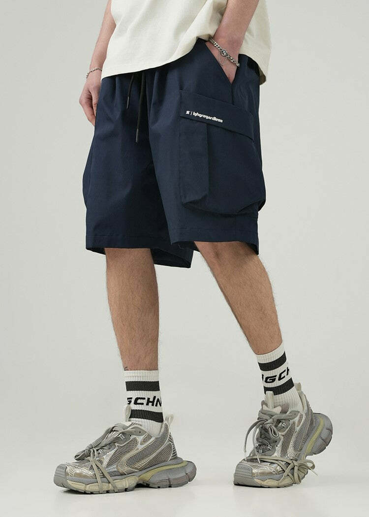 BJHG Y2K Grunge 5-Pocket Varsity Shorts - Retro 90s Summer Outfit, Y2K Fashion Essentials