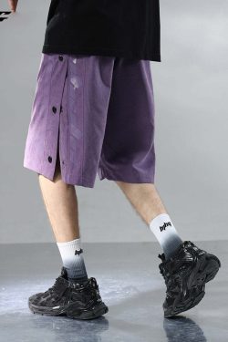 BJHG Y2K Grunge Button-Up Shorts - 90s Retro Summer Outfit, Pastel Goth, Hip Hop Fashion