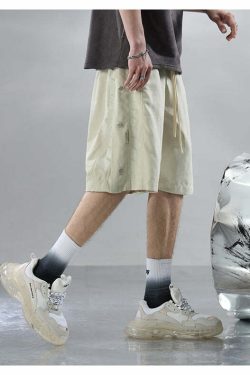 BJHG Y2K Grunge Button-Up Shorts - 90s Retro Summer Outfit, Pastel Goth, Hip Hop Fashion