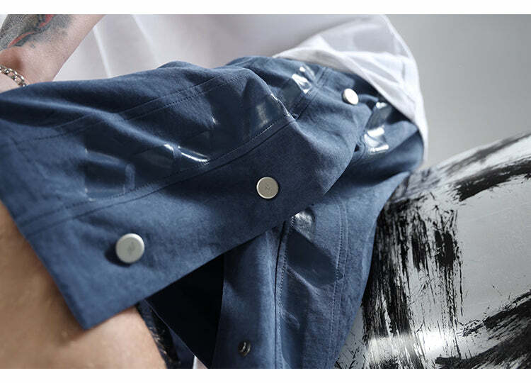 BJHG Y2K Grunge Button-Up Shorts - 90s Retro Summer Outfit, Pastel Goth, Hip Hop Fashion