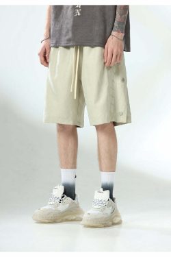 BJHG Y2K Grunge Button-Up Shorts - 90s Retro Summer Outfit, Pastel Goth, Hip Hop Fashion