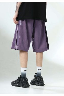 BJHG Y2K Grunge Button-Up Shorts - 90s Retro Summer Outfit, Pastel Goth, Hip Hop Fashion