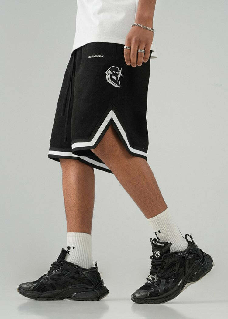 BJHG Y2K Grunge Contrast-Lined Lounge Shorts - 90s Retro Summer Outfit for Women