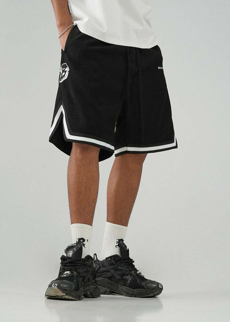 BJHG Y2K Grunge Contrast-Lined Lounge Shorts - 90s Retro Summer Outfit for Women