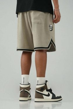 BJHG Y2K Grunge Contrast-Lined Lounge Shorts - 90s Retro Summer Outfit for Women