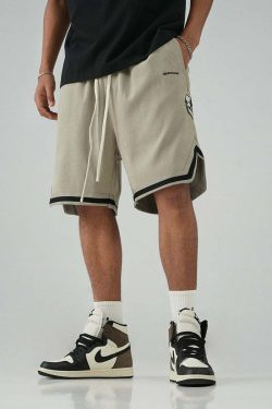 BJHG Y2K Grunge Contrast-Lined Lounge Shorts - 90s Retro Summer Outfit for Women