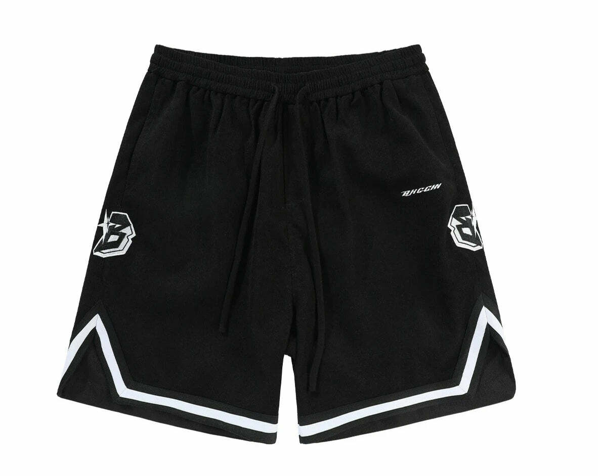 BJHG Y2K Grunge Contrast-Lined Lounge Shorts - 90s Retro Summer Outfit for Women
