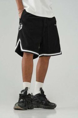 BJHG Y2K Grunge Contrast-Lined Lounge Shorts - 90s Retro Summer Outfit for Women