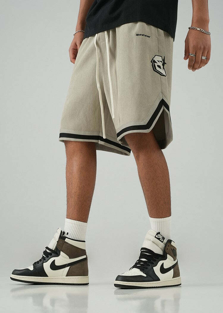 BJHG Y2K Grunge Contrast-Lined Lounge Shorts - 90s Retro Summer Outfit for Women