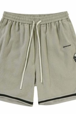 BJHG Y2K Grunge Contrast-Lined Lounge Shorts - 90s Retro Summer Outfit for Women