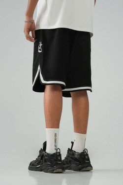 BJHG Y2K Grunge Contrast-Lined Lounge Shorts - 90s Retro Summer Outfit for Women