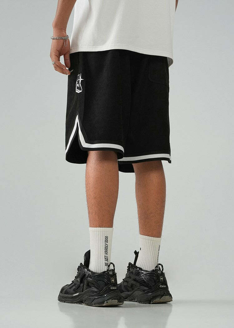 BJHG Y2K Grunge Contrast-Lined Lounge Shorts - 90s Retro Summer Outfit for Women