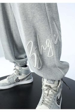 BJHG Y2K Grunge Drawstring Lounge Pants - 90s Retro Summer Outfit, Gothic Y2K Fashion