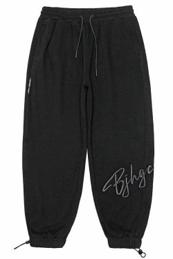 BJHG Y2K Grunge Drawstring Lounge Pants - 90s Retro Summer Outfit, Gothic Y2K Fashion