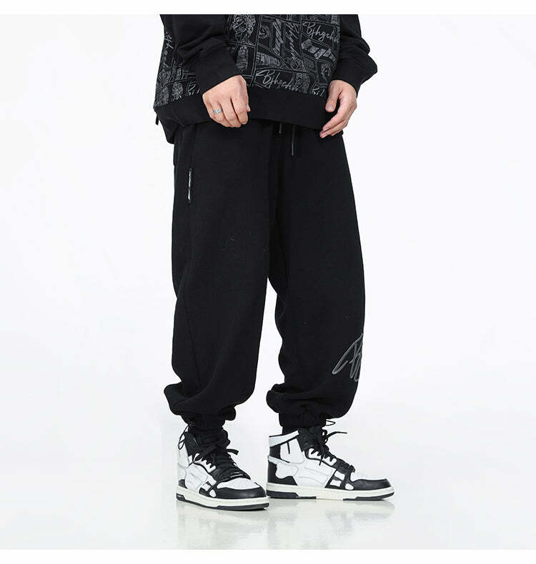 BJHG Y2K Grunge Drawstring Lounge Pants - 90s Retro Summer Outfit, Gothic Y2K Fashion