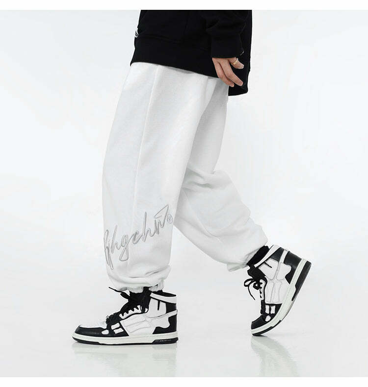 BJHG Y2K Grunge Drawstring Lounge Pants - 90s Retro Summer Outfit, Gothic Y2K Fashion