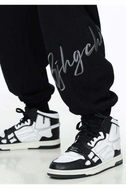 BJHG Y2K Grunge Drawstring Lounge Pants - 90s Retro Summer Outfit, Gothic Y2K Fashion