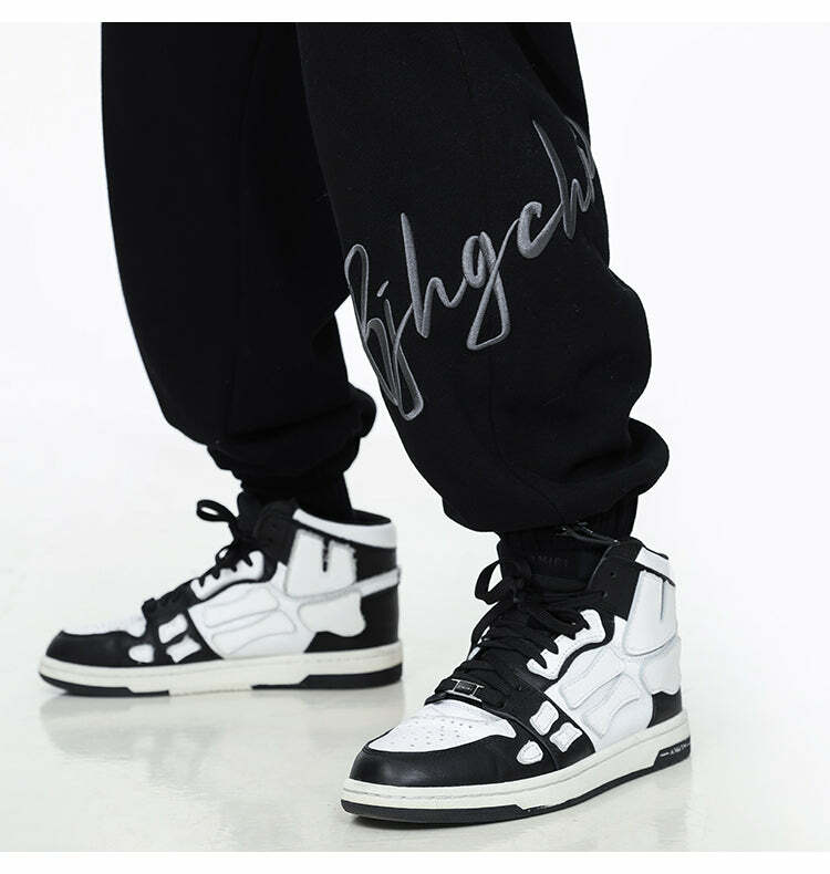 BJHG Y2K Grunge Drawstring Lounge Pants - 90s Retro Summer Outfit, Gothic Y2K Fashion
