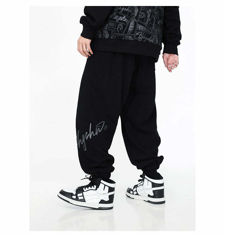 BJHG Y2K Grunge Drawstring Lounge Pants - 90s Retro Summer Outfit, Gothic Y2K Fashion