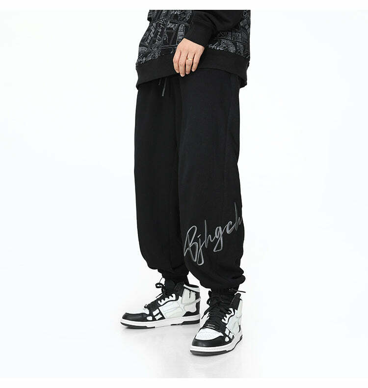 BJHG Y2K Grunge Drawstring Lounge Pants - Retro 90s Fashion, Summer Outfits, and Clubwear