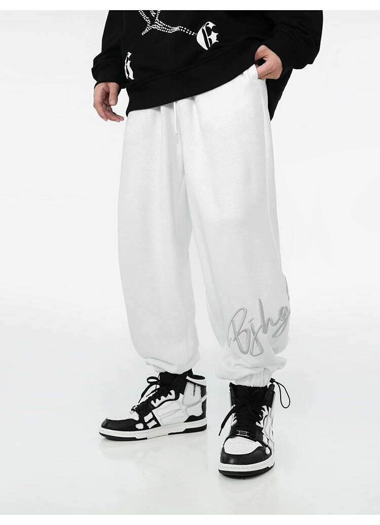 BJHG Y2K Grunge Drawstring Lounge Pants - Retro 90s Fashion, Summer Outfits, and Clubwear
