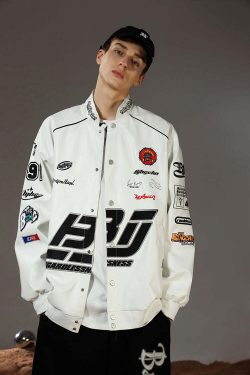 BJHG Y2K Grunge Patched Biker Jacket - Retro 90s Fashion, Summer Outfits, and Clubwear