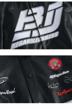 BJHG Y2K Grunge Patched Biker Jacket - Retro 90s Fashion, Summer Outfits, and Clubwear