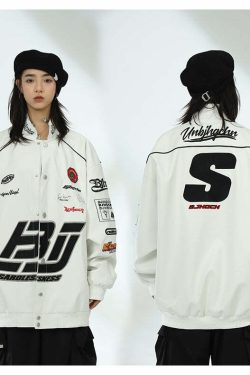 BJHG Y2K Grunge Patched Biker Jacket - Retro 90s Fashion, Summer Outfits, and Clubwear