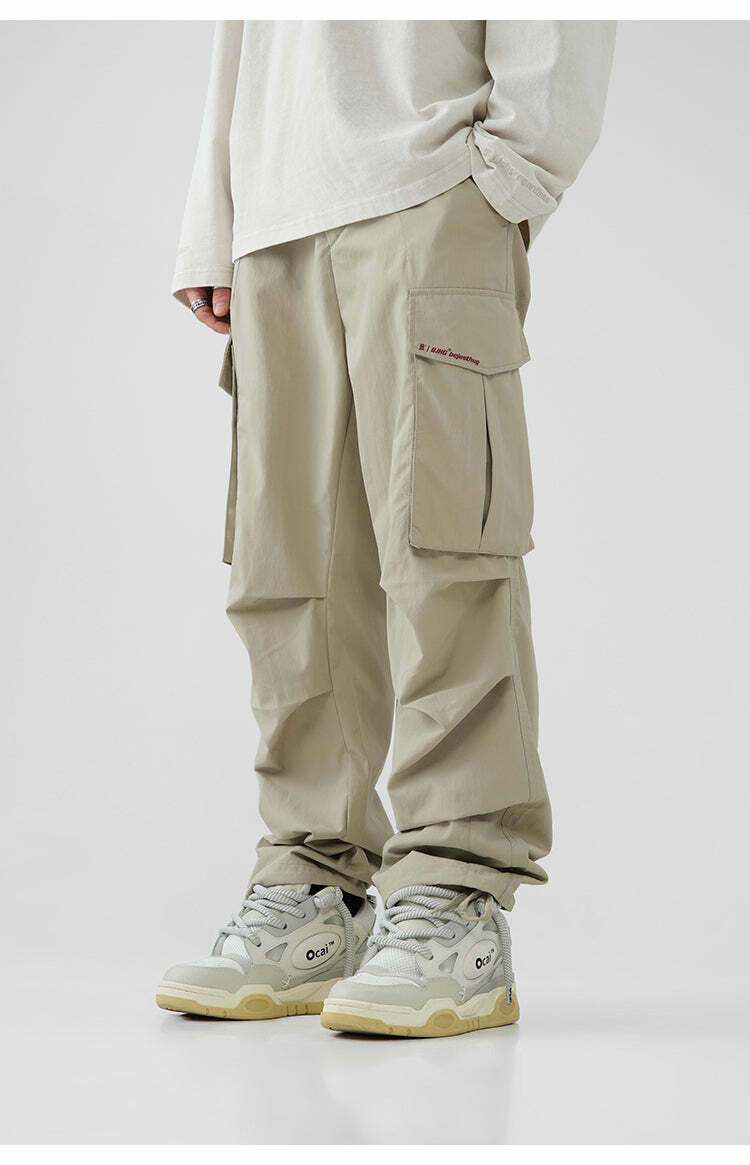 BJHG Y2K Pleated Cargo Pants - 90s Grunge, Retro Summer Outfits, Y2K Fashion Essentials