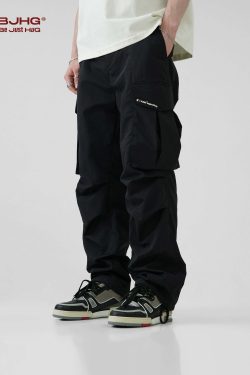 BJHG Y2K Pleated Cargo Pants - 90s Grunge, Retro Summer Outfits, Y2K Fashion Essentials