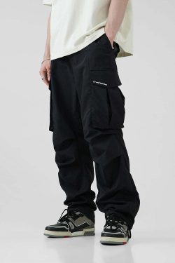 BJHG Y2K Pleated Cargo Pants - 90s Grunge, Retro Summer Outfits, Y2K Fashion Essentials