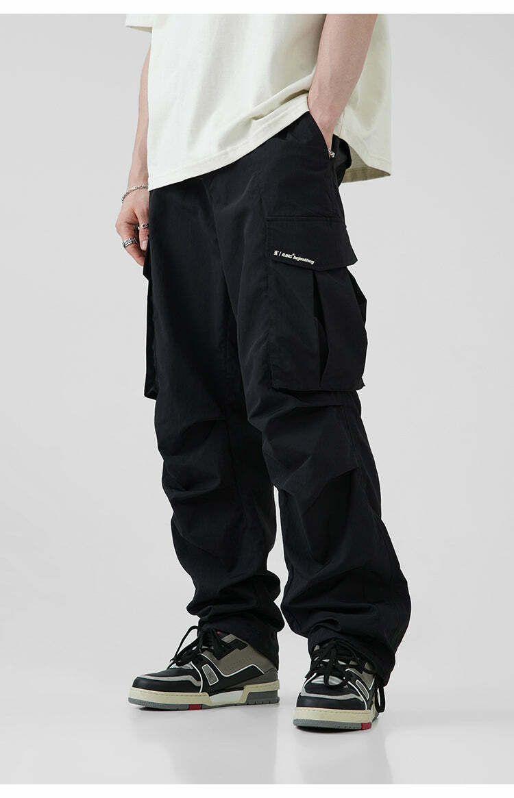 BJHG Y2K Pleated Cargo Pants - 90s Grunge, Retro Summer Outfits, Y2K Fashion Essentials