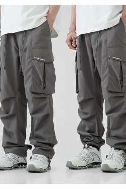 BJHG Y2K Pleated Cargo Pants - 90s Grunge, Retro Summer Outfits, Y2K Fashion Essentials