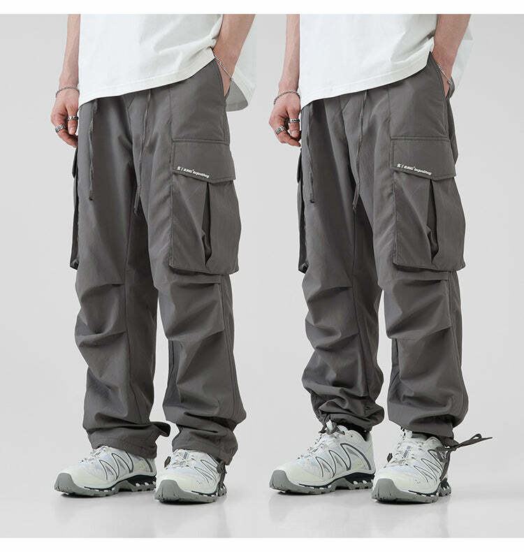BJHG Y2K Pleated Cargo Pants - 90s Grunge, Retro Summer Outfits, Y2K Fashion Essentials