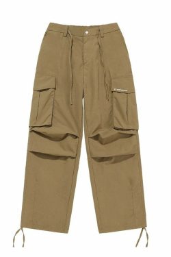BJHG Y2K Pleated Cargo Pants - 90s Grunge, Retro Summer Outfits, Y2K Fashion Essentials