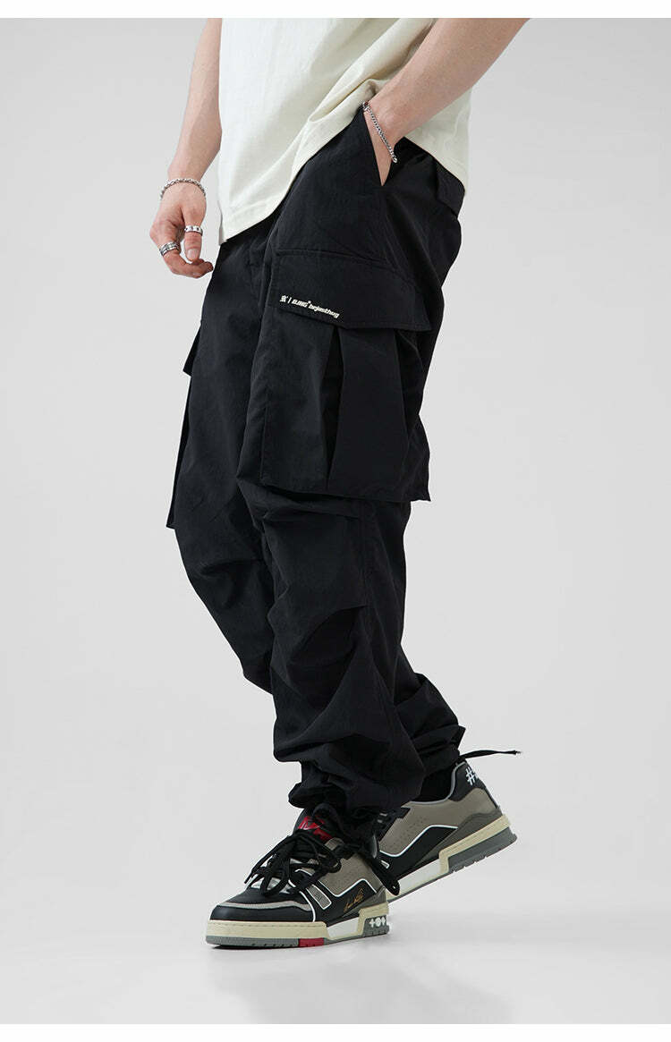 BJHG Y2K Pleated Cargo Pants - 90s Grunge, Retro Summer Outfits, Y2K Fashion Essentials
