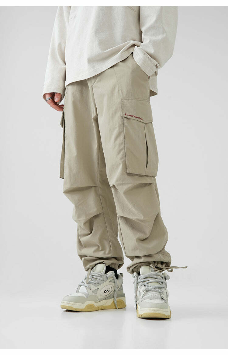BJHG Y2K Pleated Cargo Pants - 90s Grunge, Retro Summer Outfits, Y2K Fashion Essentials