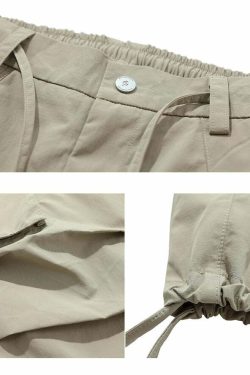 BJHG Y2K Pleated Cargo Pants - 90s Grunge, Retro Summer Outfits, Y2K Fashion Essentials