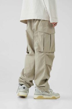 BJHG Y2K Pleated Cargo Pants - 90s Grunge, Retro Summer Outfits, Y2K Fashion Essentials