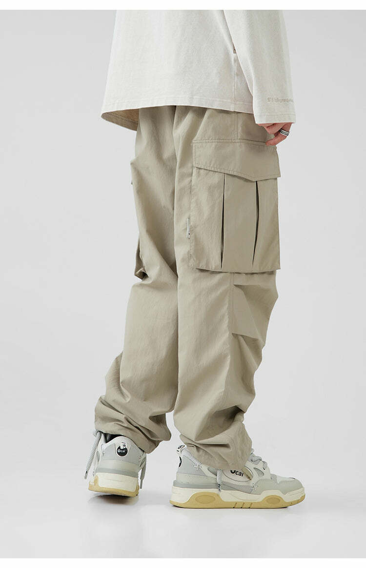 BJHG Y2K Pleated Cargo Pants - 90s Grunge, Retro Summer Outfits, Y2K Fashion Essentials