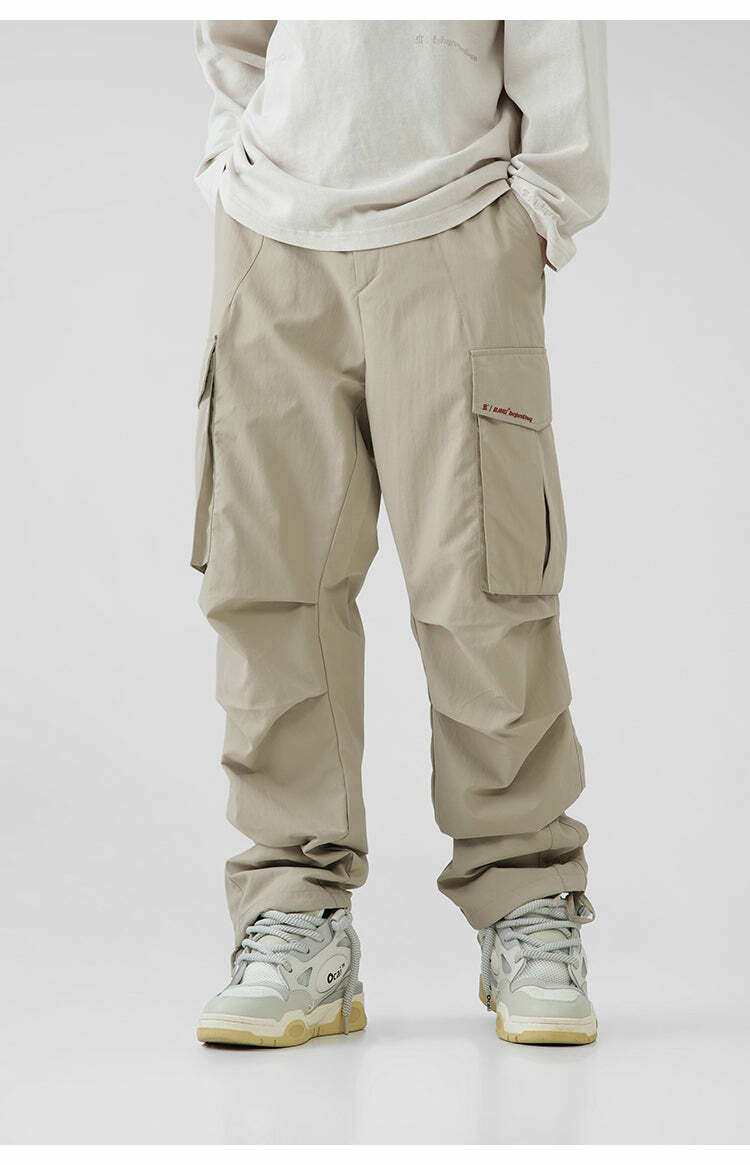 BJHG Y2K Pleated Cargo Pants - 90s Grunge, Retro Summer Outfits, Y2K Fashion Essentials