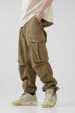 BJHG Y2K Pleated Cargo Pants - 90s Grunge, Retro Summer Outfits, Y2K Fashion Essentials