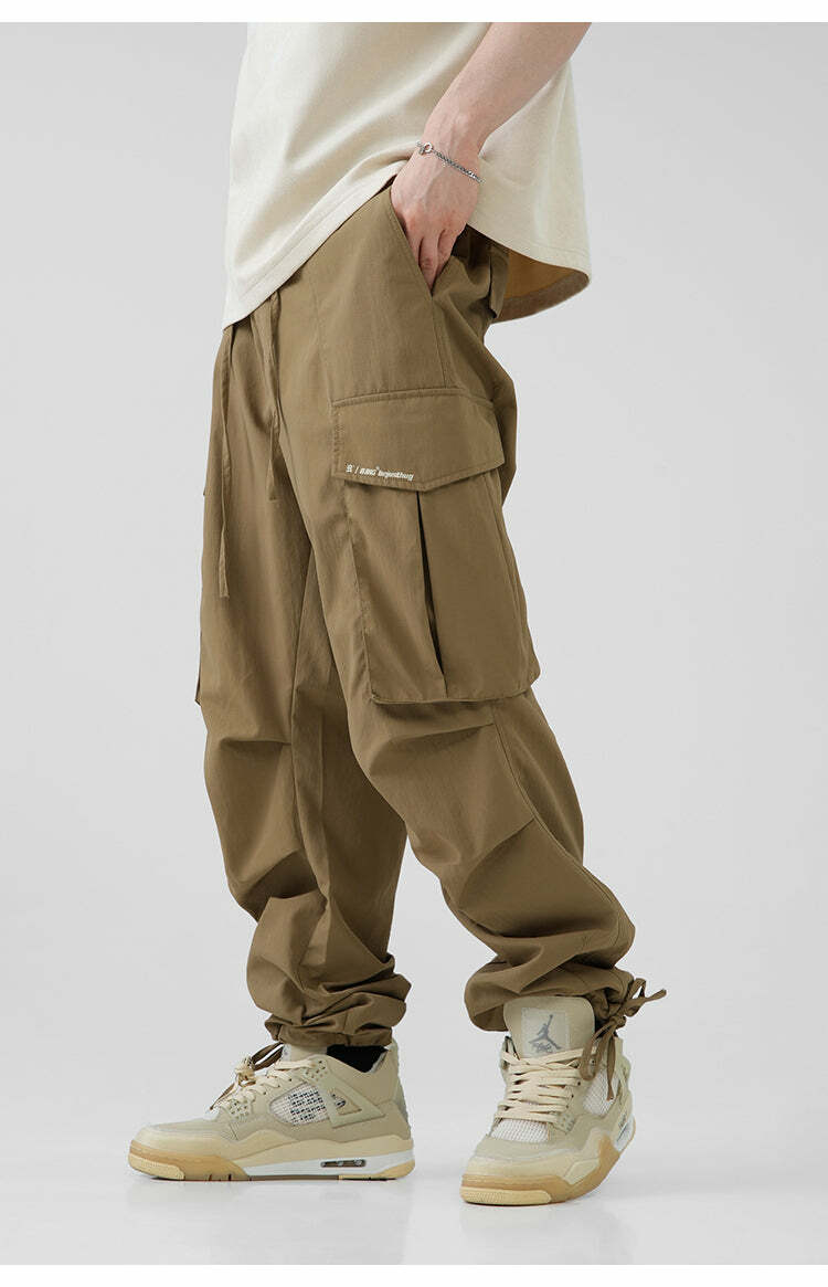 BJHG Y2K Pleated Cargo Pants - 90s Grunge, Retro Summer Outfits, Y2K Fashion Essentials