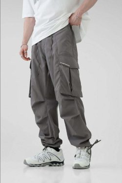 BJHG Y2K Pleated Cargo Pants - 90s Grunge, Retro Summer Outfits, Y2K Fashion Essentials